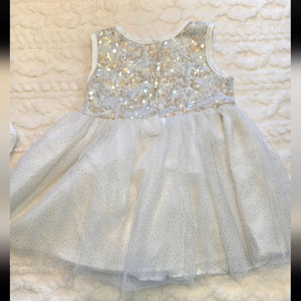 Children’s Place Sparkle Tulle Dress & Fluffy Headband | 9–12M
